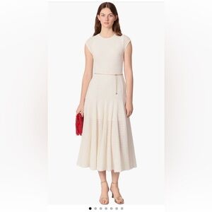 Maje Ricochala White Textured Dress